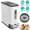 25LBS Vertical Rice Dispenser With Dustproof Lid Large Capacity Grain Storage Container With Measuring Cup Built-In Fresh Box For Kitchen Pantry Count
