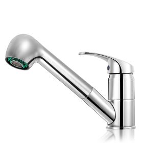Pull Out Spray Sink Kitchen Faucet Zinc Alloy Mixer Tap Swivel Spout Single Handle