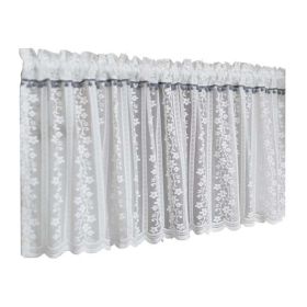59x15 inch Polyester Vine Flower Lace Embroidery Half Curtain