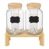 Drink Dispenser 1 Gal Beverage Dispenser for Parties Glass with Stand 2PCS