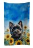 Cairn Terrier in Sunflowers Kitchen Towel Dish Cloths Guest Hand Towel Decorative Bathroom Towel for Face,Tea, Dishcloth, Kitchen and Bath