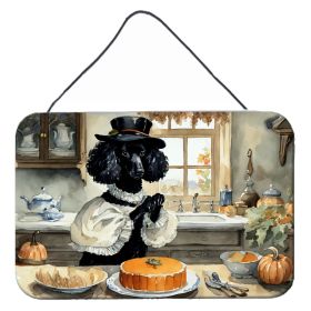 NEW Poodle Fall Kitchen Pumpkins Wall or Door Hanging Prints Aluminum Metal Sign Kitchen Wall Bar Bathroom Plaque Home Decor, 8HX12W, Multicolor