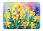 Daffodils in Watercolor Memory Foam Kitchen Mat Machine Washable Anti-Fatigue Mat Cushion Comfort Bath Mat or Kitchen Rug