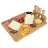 Bamboo Charcuterie Cheese Board Platter Board Serving Tray with Cutlery Set for Wedding Birthdays Christmas