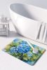 Hydrangeas in Watercolor Memory Foam Kitchen Mat Machine Washable Anti-Fatigue Mat Cushion Comfort Bath Mat or Kitchen Rug