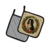 Welsh Springer Spaniel Christmas Flowers Pair of Pot Holders Kitchen Heat Resistant Pot Holders Sets Oven Hot Pads for Cooking Baking BBQ