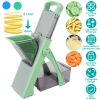 Safe Mandoline Food Slicer Potatoes Cutter French Fries Adjustable Vegetable Fruit Slicer Chopper Dicer with Container Dishwasher Safe