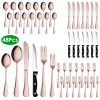 48-Piece Silverware Set Stainless Steel Flatware Cutlery Set Tableware Eating Utensils for 8 with Knife Fork Spoon Dishwasher Safe for Home Kitchen Re