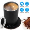 Auto Stirring Coffee Mug with Lid Temperature Control Self-Heating Automatic Magnetic Mixing Mug with 3 Heat Settings Auto-Off Function For Coffee Tea