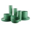 30-Piece Plastic Check Pattern Dinnerware Bundle Set