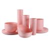 30-Piece Plastic Check Pattern Dinnerware Bundle Set