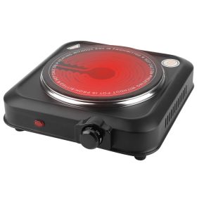 1000W Electric Infrared Single Burner Portable Heating Hot Plate Stove Countertop RV Hotplate with 7.5” Glass Cooktop Stepless Temperature Adjustments (Option: ElectricSingleBurner)